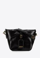 Malá dámská kabelka z lesklé ekologické kůže, černá, 98-4Y-004-1, Obrázek 2