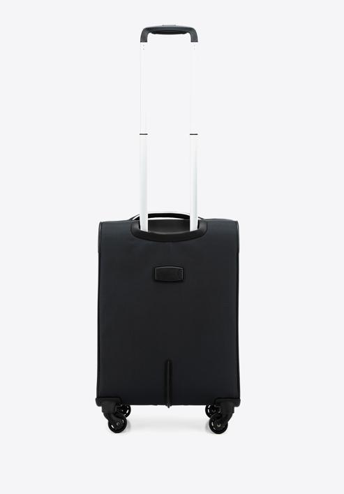 Malý měkký kufr s lesklým zipem na přední straně, černá, 56-3S-851-10, Obrázek 3