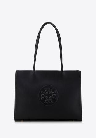 Nákupní taška s monogramem, černá, 98-4Y-305-1, Obrázek 1