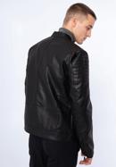 Pánská bunda z ekologické kůže s lemovanými kapsami, černá, 97-9P-150-1-XL, Obrázek 17