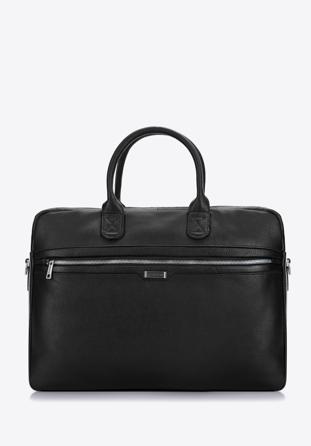 Pánská dvoukomorová kožená taška na 13"/14" notebook, černá, 97-3U-004-1, Obrázek 1