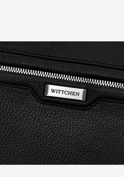 Pánská dvoukomorová kožená taška na 13"/14" notebook, černá, 97-3U-004-4, Obrázek 4