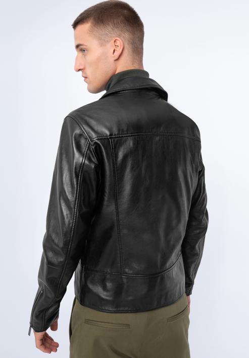 Pánská klasická kožená bunda, černá, 97-09-855-1-M, Obrázek 3
