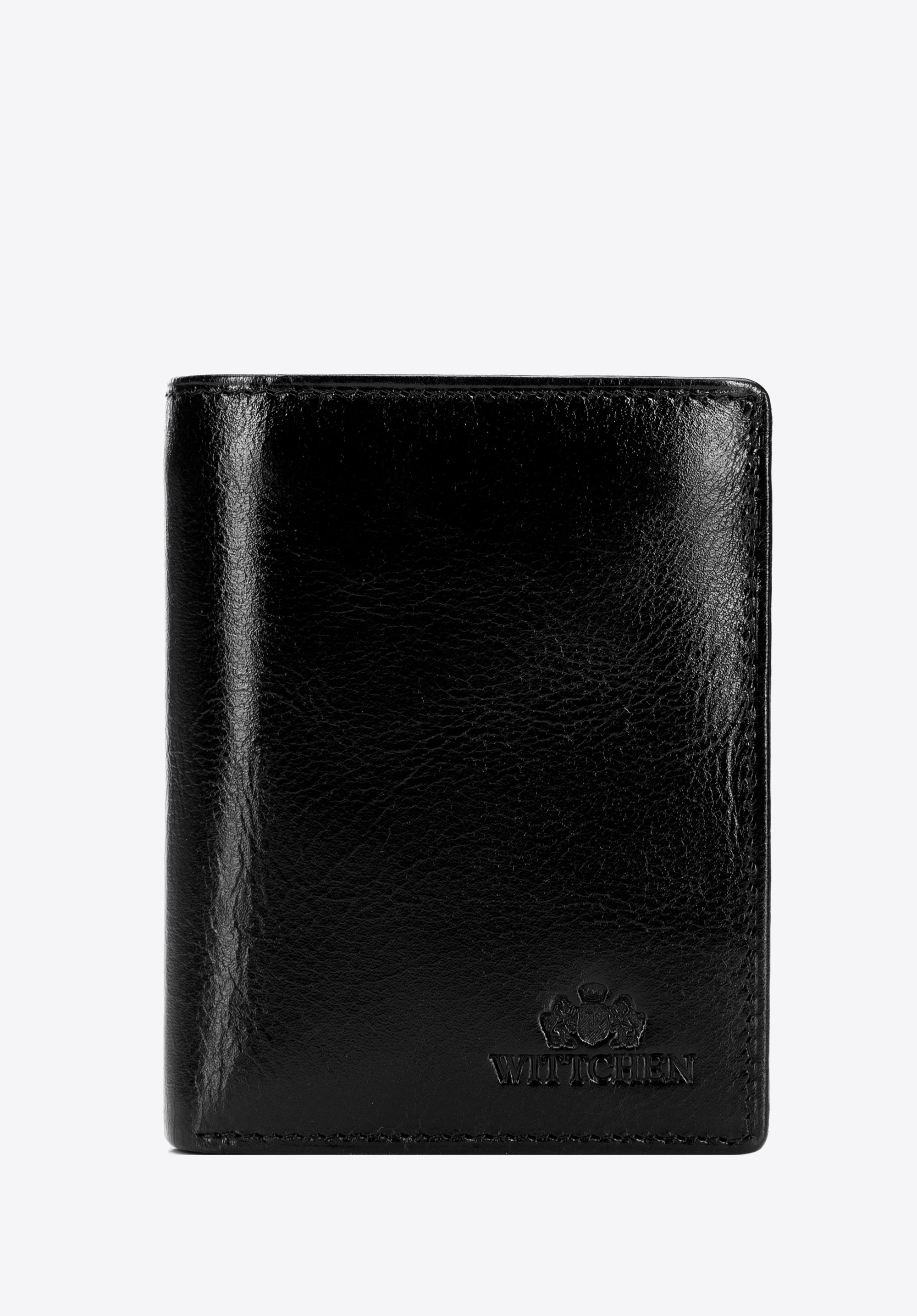 Pánská klasická kožená peněženka s logem, černá, 21-1-009-L10, Obrázek 1