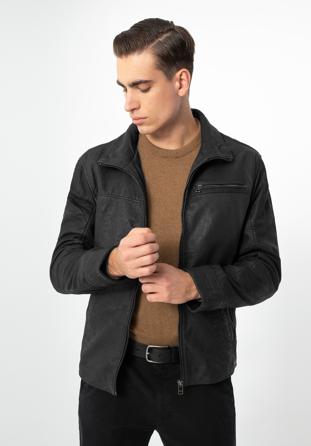 Pánská kožená bunda, černá, 97-09-254-1-L, Obrázek 1