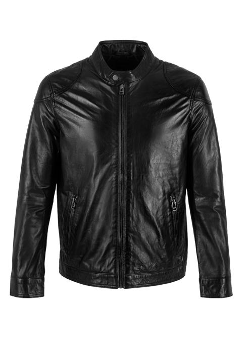 Pánská kožená bunda, černá, 97-09-250-1-S, Obrázek 30