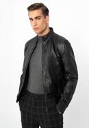 Pánská kožená bunda s prošíváním, černá, 97-09-251-1-S, Obrázek 2