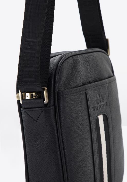 Pánská kožená taška, černá, 95-4U-100-4, Obrázek 4