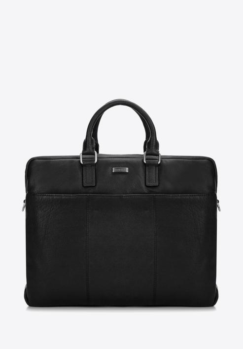Pánská kožená taška na notebook 15,6" s dvojitým prošíváním, černá, 97-3U-006-5, Obrázek 1