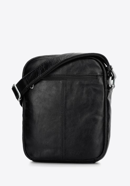 Pánská kožená taška s vypouklou přední kapsou, černá, 97-4U-001-1, Obrázek 2