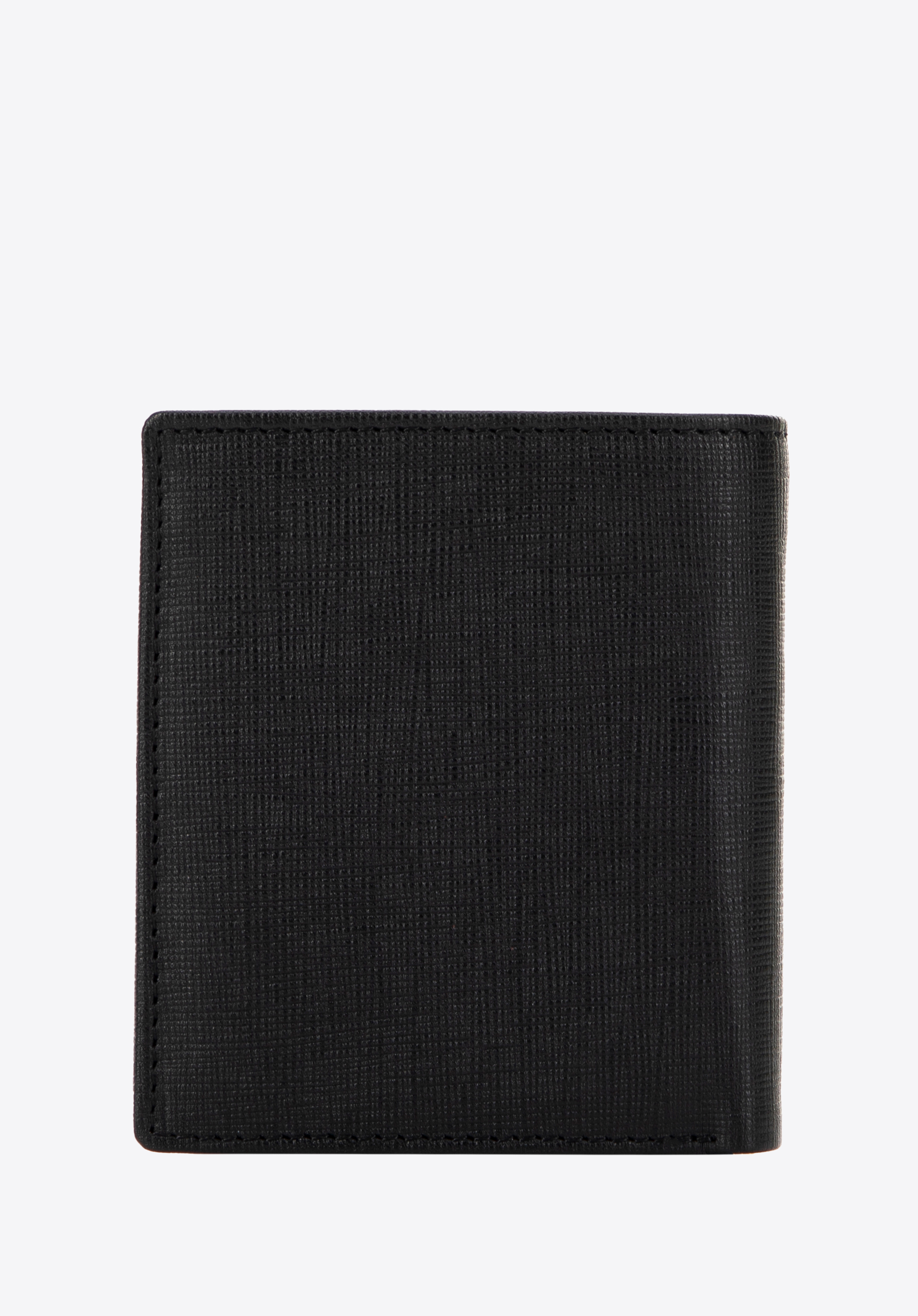 Pánská malá kožená peněženka s texturou saffiano, černá, 14-1S-047-LG1, Obrázek 1