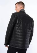 Pánská prošívaná bunda z ekologické kůže, černá, 97-9P-156-1-XL, Obrázek 18