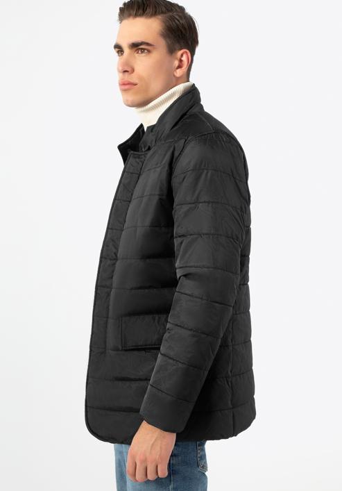 Pánská prošívaná nylonová bunda, černá, 97-9D-450-1-2XL, Obrázek 3