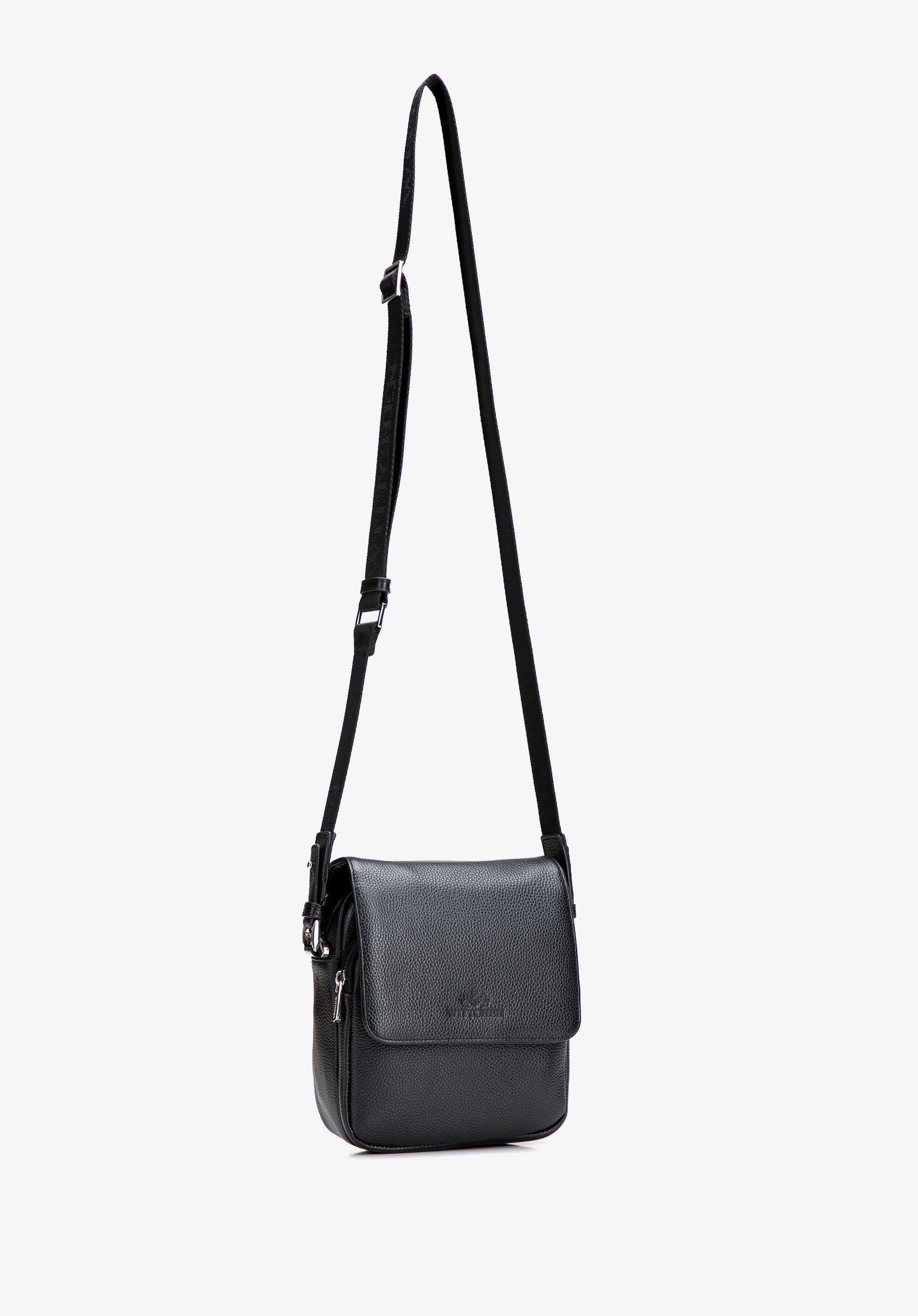 Pánská taška přes rameno s klopou, černá, 29-4U-308-1, Obrázek 1