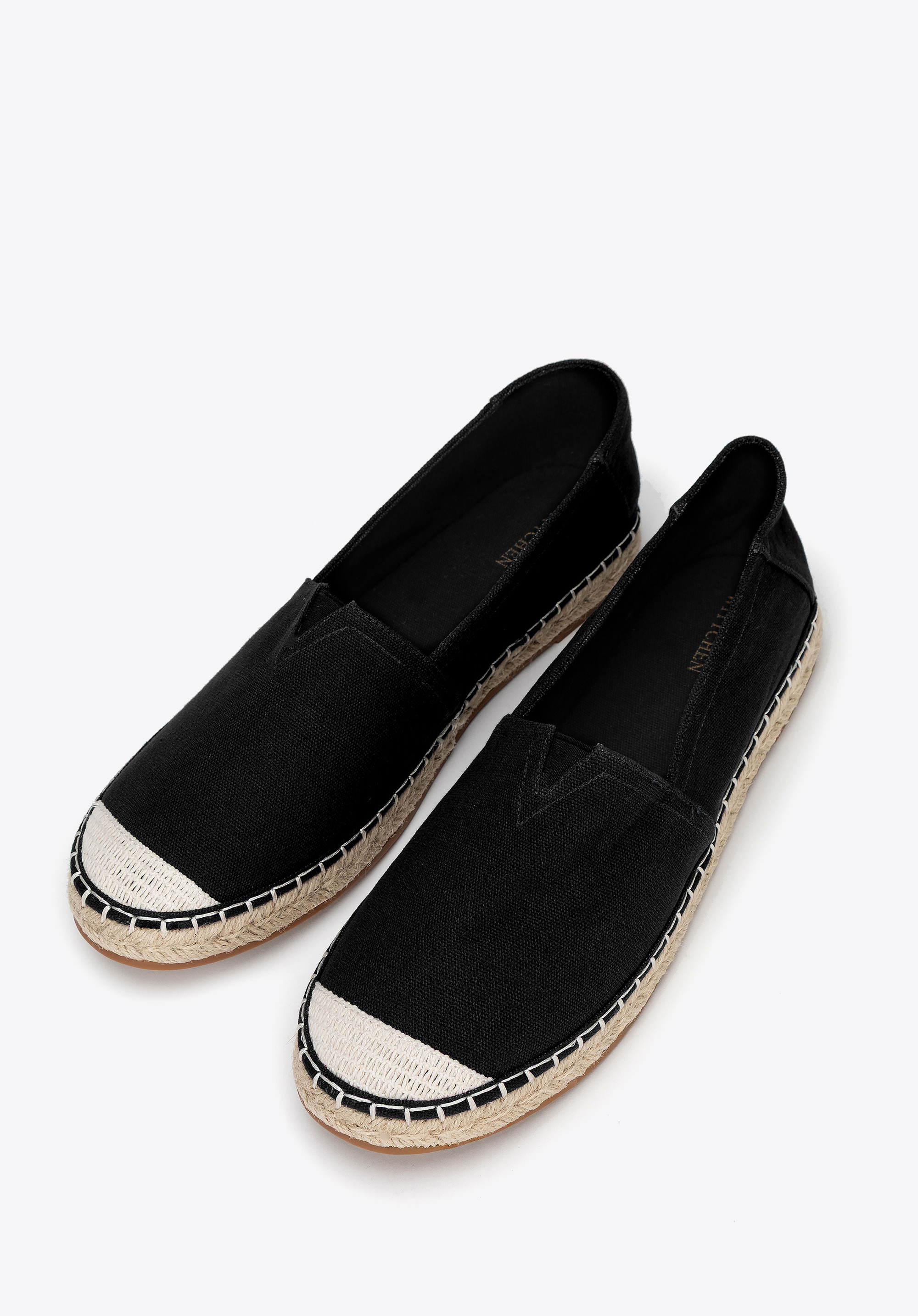 Pánské espadrilky s tkanou špičkou, černá, 100-MP-800-1-44, Obrázek 1
