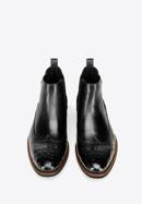 Pánské kožené boty s motivem krokodýli kůže, černá, 97-M-507-1-44, Obrázek 3
