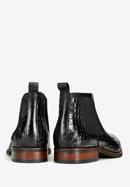 Pánské kožené boty s motivem krokodýli kůže, černá, 97-M-507-1-44, Obrázek 4