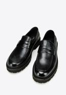 Pánské kožené boty s ozdobným lemováním, černá, 97-M-516-5-44, Obrázek 2
