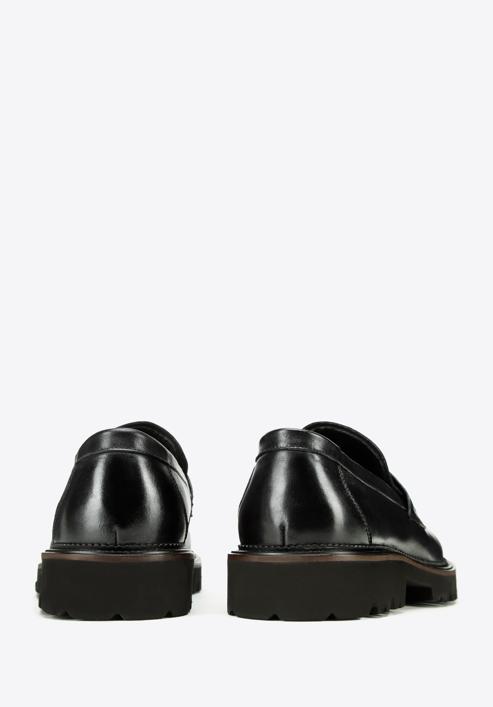 Pánské kožené boty s ozdobným lemováním, černá, 97-M-516-4-44, Obrázek 4