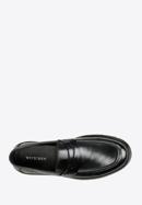 Pánské kožené boty s ozdobným lemováním, černá, 97-M-516-5-44, Obrázek 5