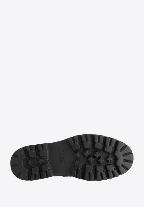 Pánské kožené boty s ozdobným lemováním, černá, 97-M-516-5-44, Obrázek 6