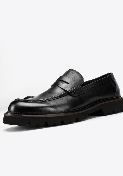 Pánské kožené boty s ozdobným lemováním, černá, 97-M-516-5-42, Obrázek 7