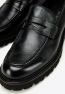 Pánské kožené boty s ozdobným lemováním, černá, 97-M-516-4-44, Obrázek 8
