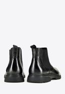Pánské kožené boty s perforací na silné podrážce, černá, 97-M-512-1-40, Obrázek 4