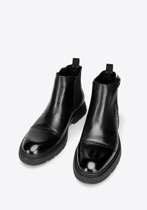Pánské kožené boty s přezkou, černá, 97-M-511-1-42, Obrázek 2