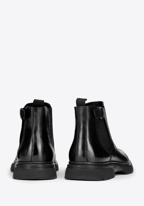 Pánské kožené boty s přezkou, černá, 97-M-511-1-42, Obrázek 4