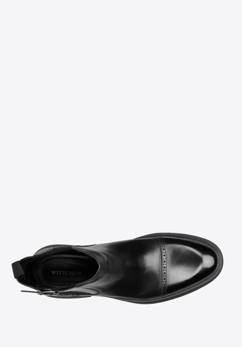 Pánské kožené boty s přezkou, černá, 97-M-511-1-42, Obrázek 5
