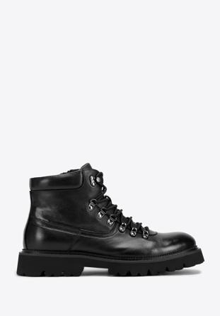 Pánské kožené boty se světlou podrážkou, černá, 97-M-501-1-39, Obrázek 1