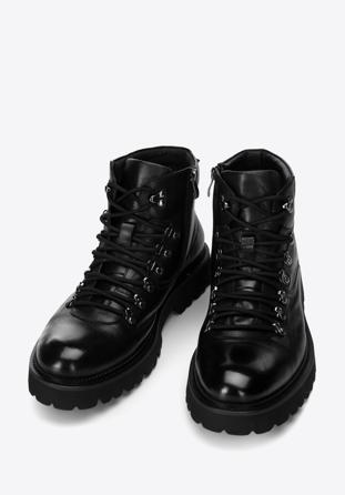 Pánské kožené boty se světlou podrážkou, černá, 97-M-501-1-45, Obrázek 1
