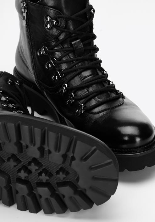 Pánské kožené boty se světlou podrážkou, černá, 97-M-501-1-44, Obrázek 7