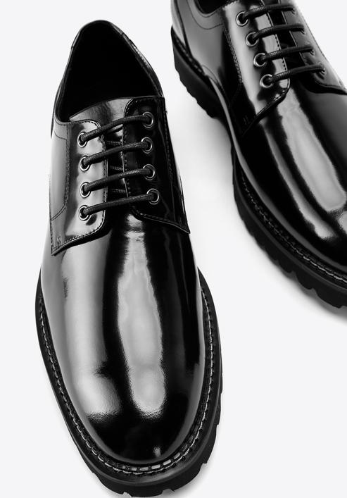 Pánské lakované boty se světlou podrážkou, černá, 97-M-504-1-43, Obrázek 8