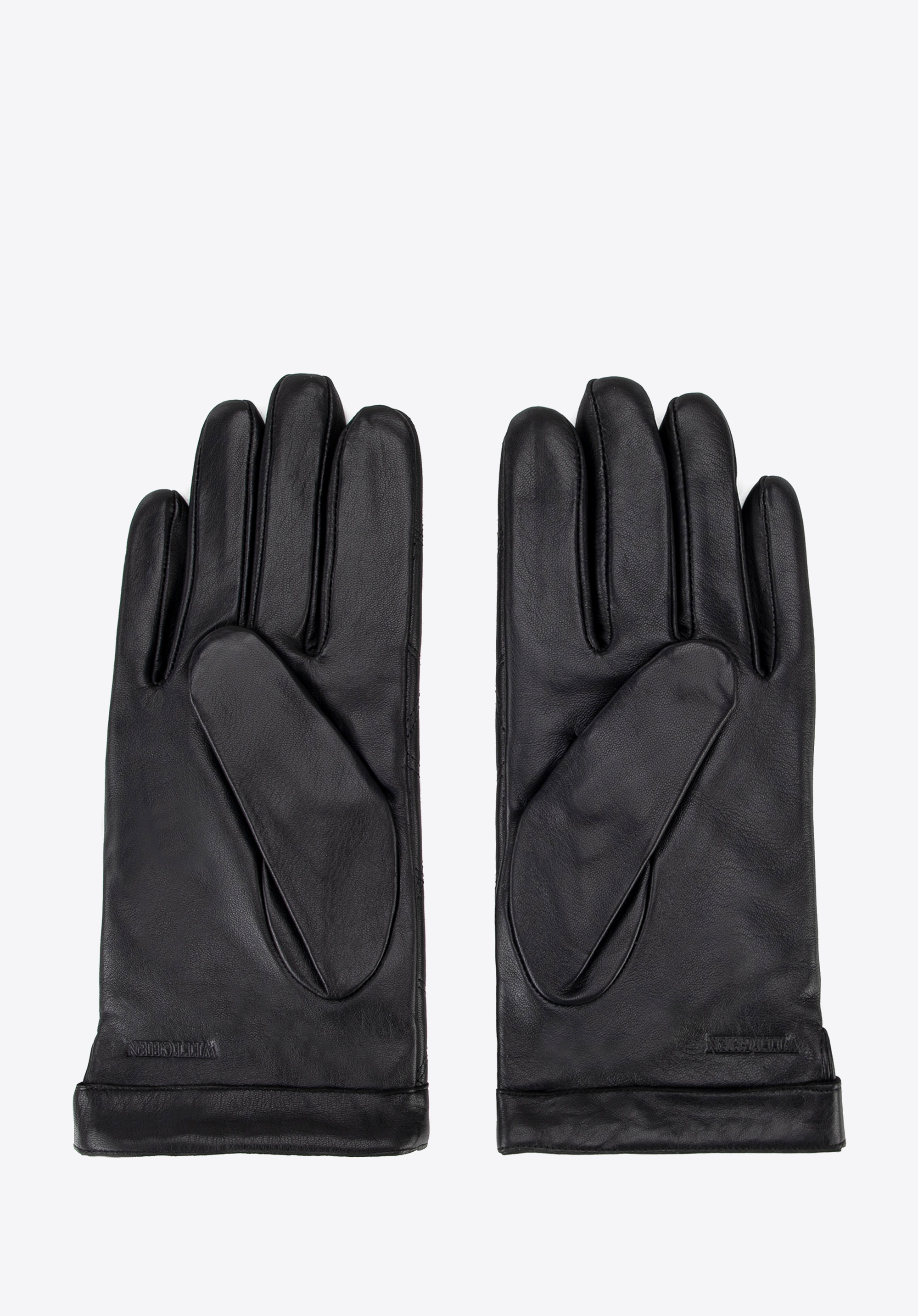 Pánské prošívané kožené rukavice, černá, 44-6A-710-1-M, Obrázek 1