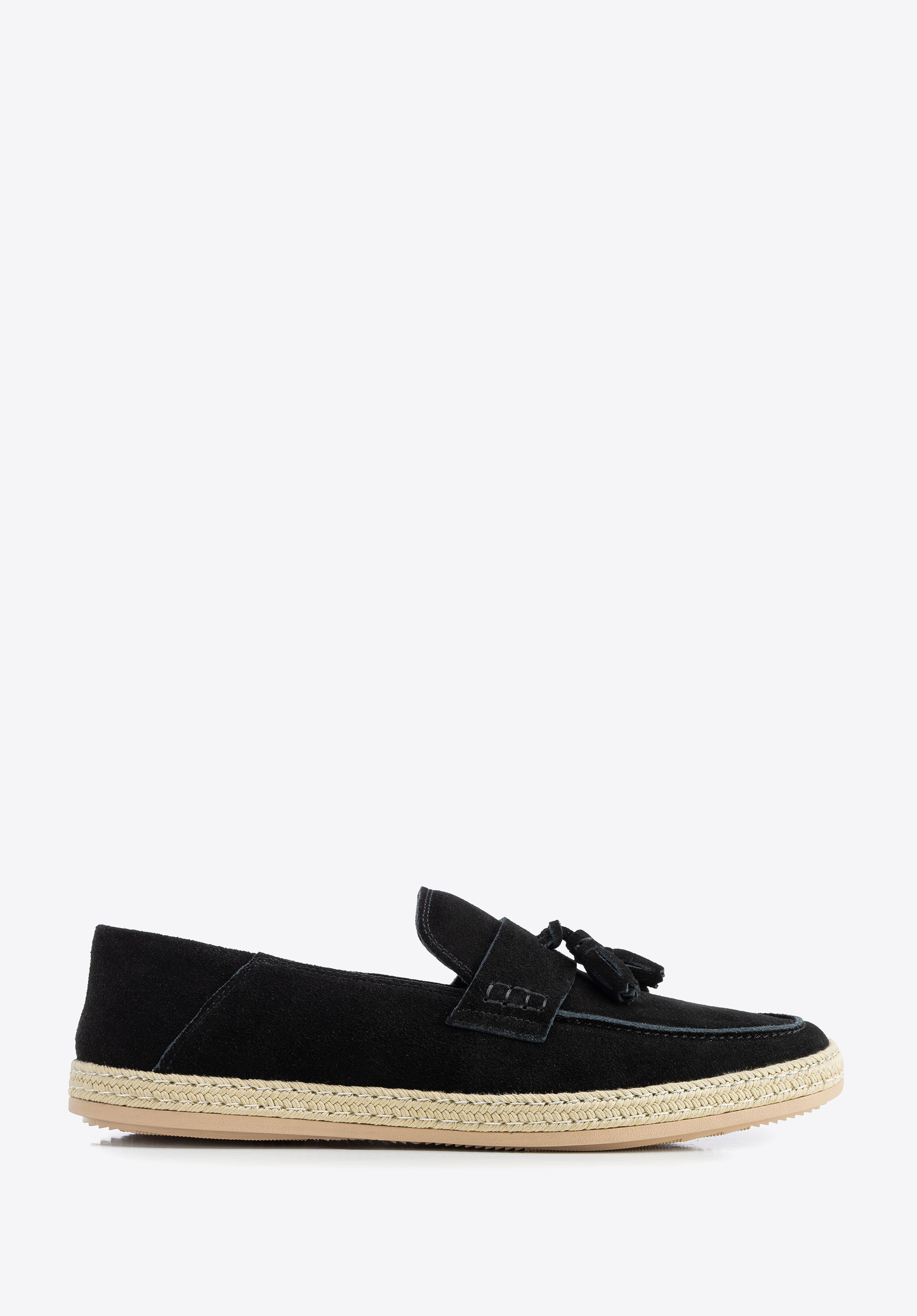 Pánské semišové boty s třásněmi, černá, 100-M-503-1-40, Obrázek 1