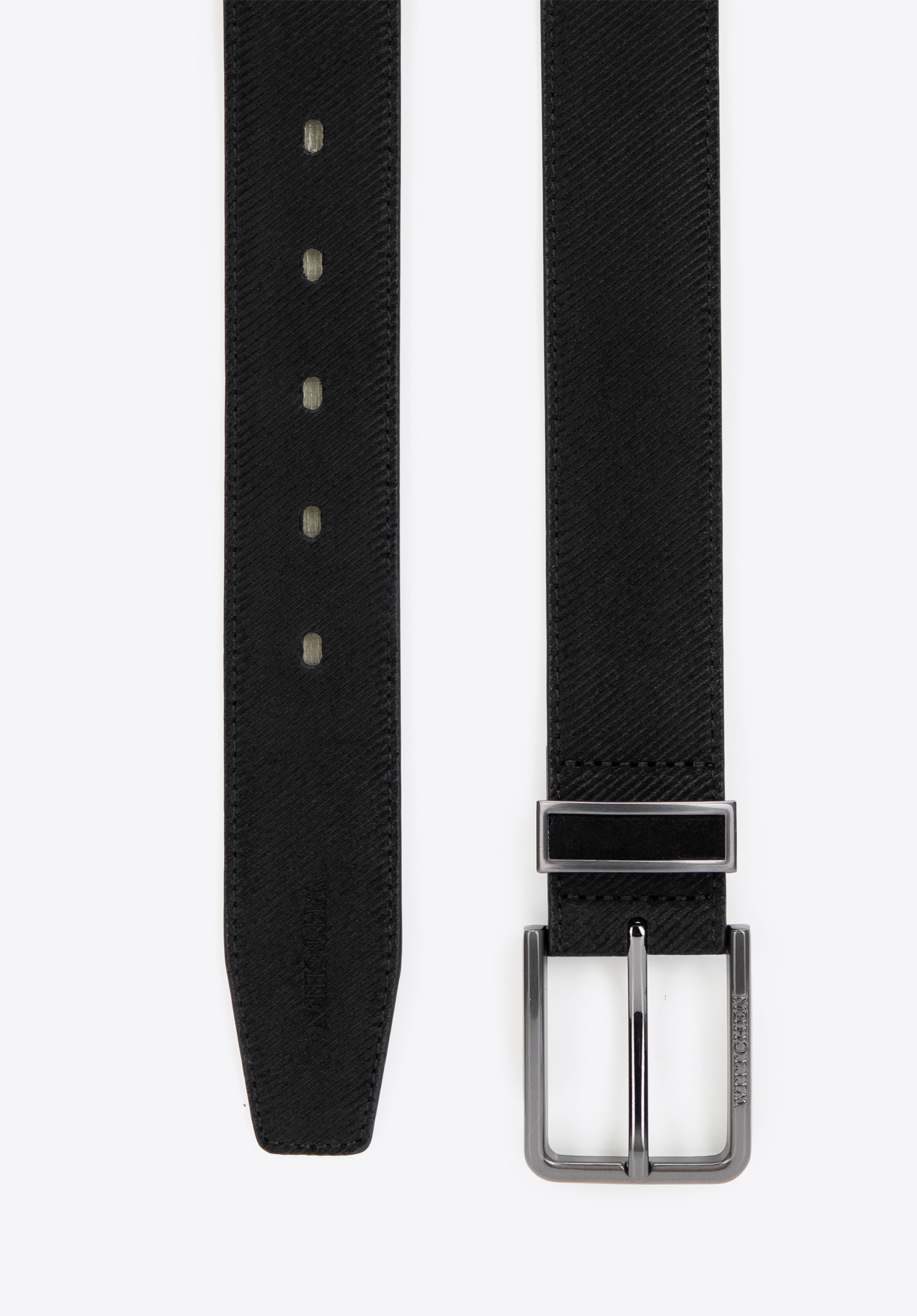 Pánský elegantní kožený opasek, černá, 102-8M-102-1-11, Obrázek 1