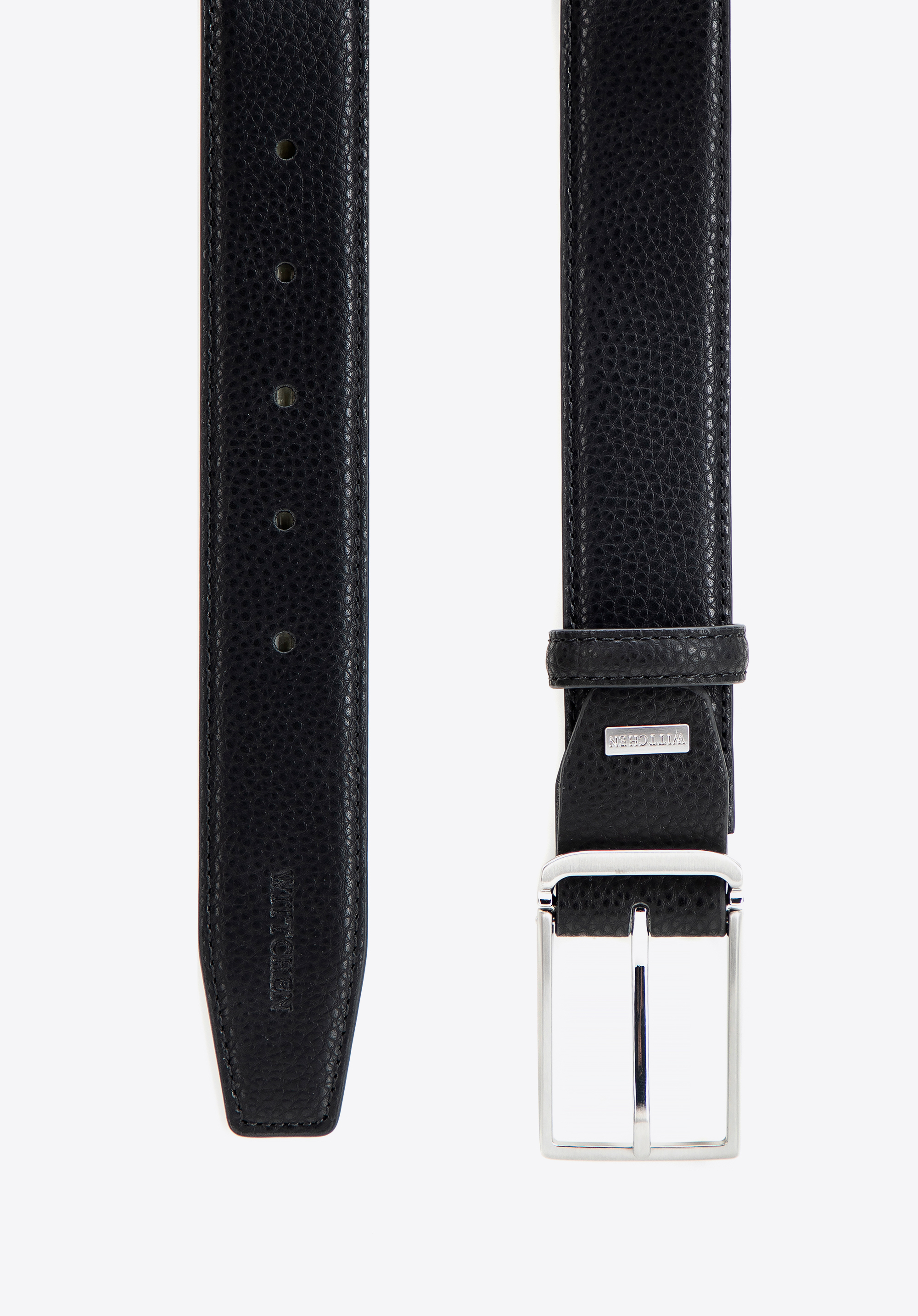 Pánský elegantní kožený opasek s oblázkovým vzorem, černá, 102-8M-101-11-11, Obrázek 1