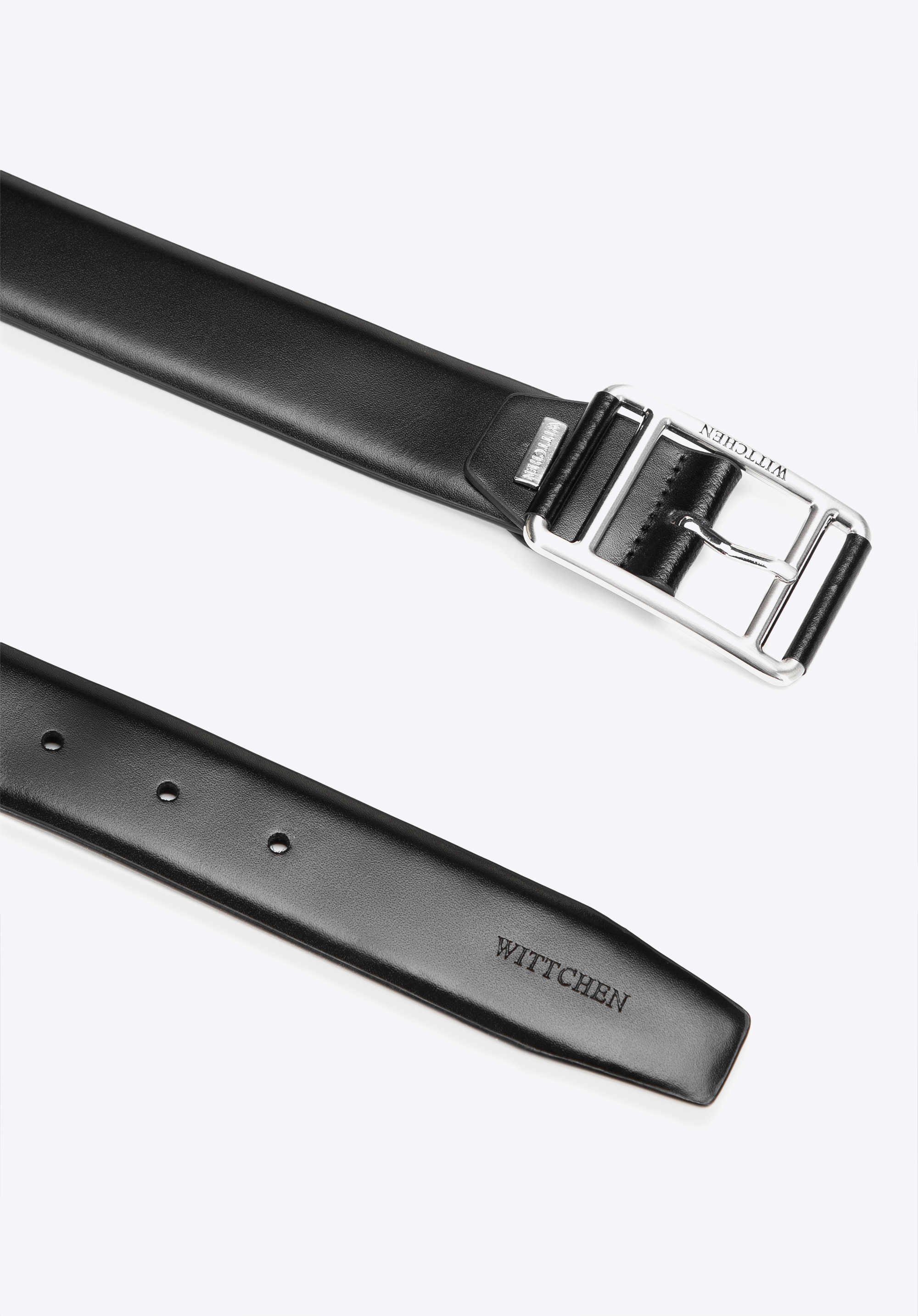 Pánský opasek z hladké přírodní kůže, černá, 101-8M-208-1-L, Obrázek 1