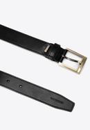 Pánský úzký kožený pásek, černá, 98-8M-950-1-90, Obrázek 2