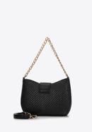 Pletená dámská kabelka s řetízkem, černá, 98-4Y-410-Y, Obrázek 2