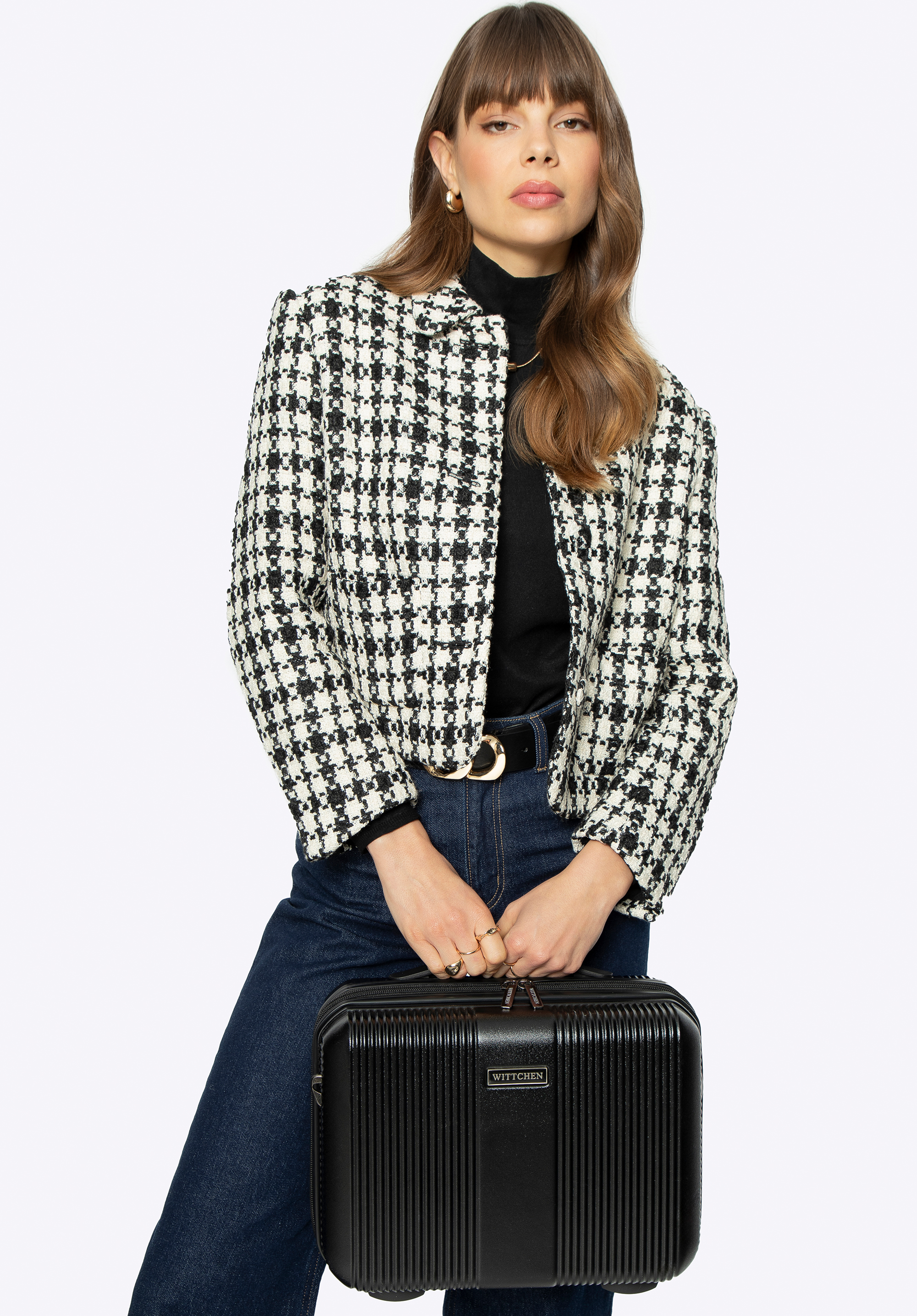 Polykarbonátový žebrovaný kosmetický kufřík, černá, 56-3P-904-11, Obrázek 1