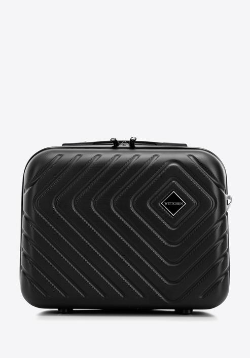 Kosmetická taška ABS z geometrickým ražením, černá, 56-3A-754-91, Obrázek 1
