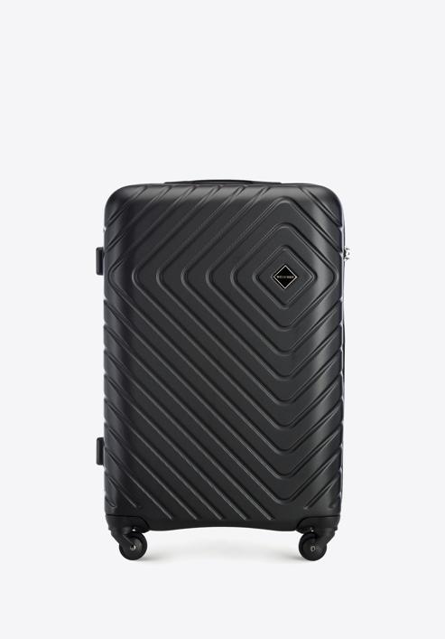 Střední kufr z ABS s geometrickým ražením, černá, 56-3A-752-35, Obrázek 1