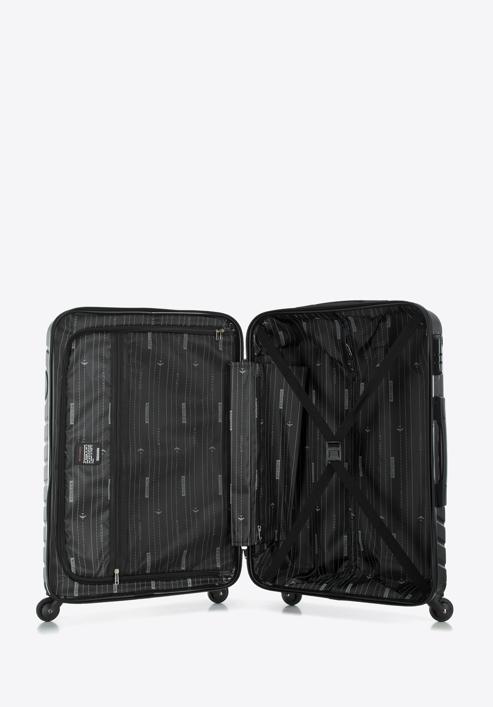 Střední kufr z ABS s geometrickým ražením, černá, 56-3A-752-35, Obrázek 5