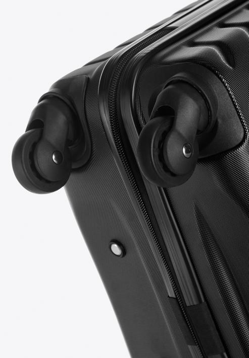 Střední kufr z ABS s geometrickým ražením, černá, 56-3A-752-35, Obrázek 6