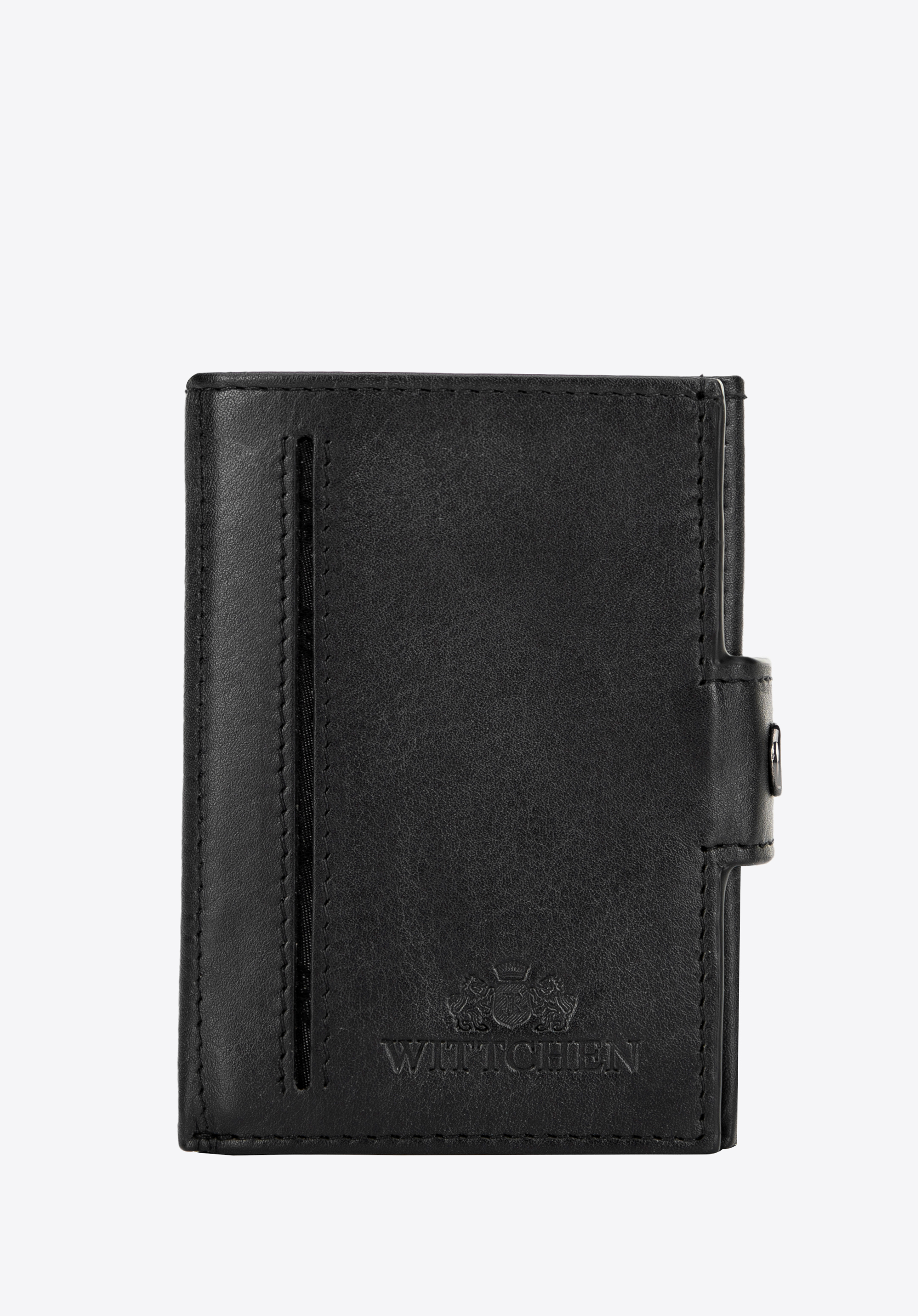 Skládací pánská kožená peněženka s přihrádkou na klíčenku, černá, 14-1-963-1, Obrázek 1