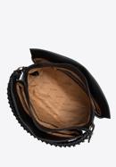 Tříkomorová dámská kabelka z ekologické kůže s pleteným uchem, černá, 97-4Y-515-1, Obrázek 3