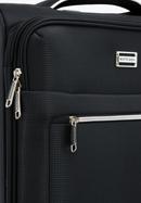 Velký měkký kufr s lesklým zipem na přední straně, černá, 56-3S-853-10, Obrázek 10
